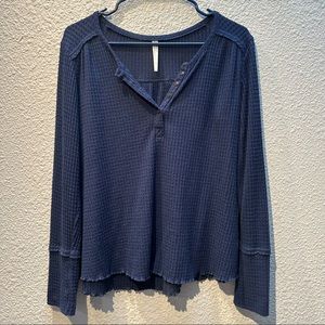 Anthropologie Ribbed Henley Top